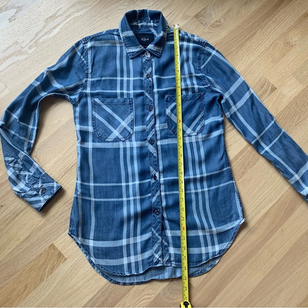 Rails Hunter Plaid Checkered Blue Button Down Shi… - image 6